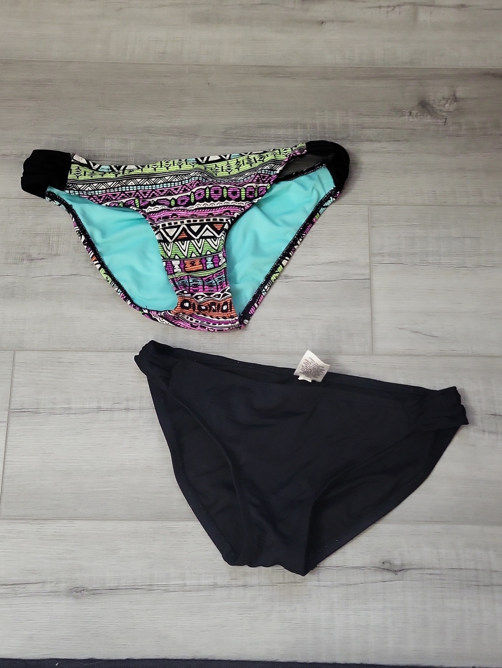 Bundle - Tribal Print & Black Bikini Bottoms